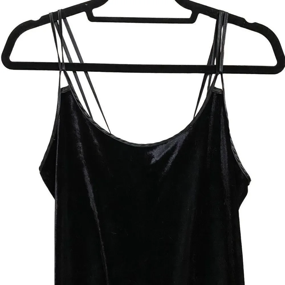 Vintage Angelique Velour Black Slip Dress - Picture 3 of 5